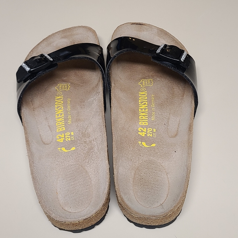 Birkenstock Madrid Rhinestone Patent leather slide sandals size 42 - Picture 7 of 9